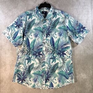 Island Crew Hawaii Button Up Shirt Men 2XL Multi Short‎ Sleeve Stretch Tropical